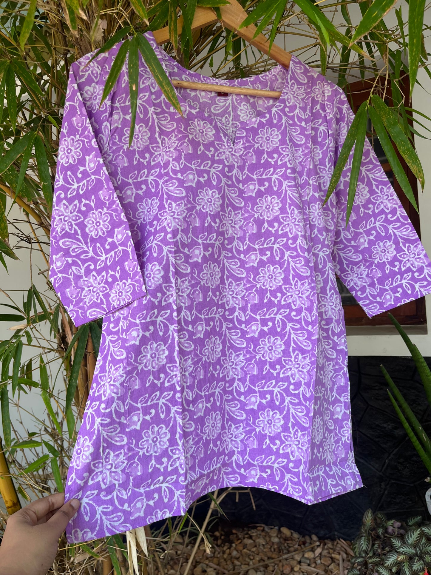 Purple Batik Short Kurti- DSS054