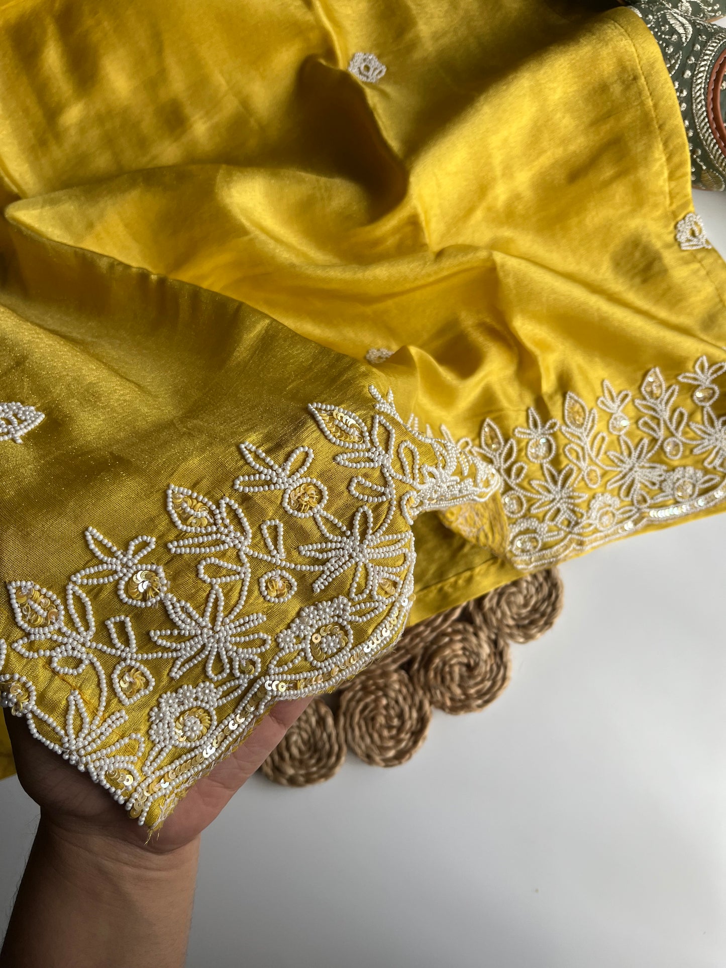 Suryani - Yellow Tissue Silk Kurti Set