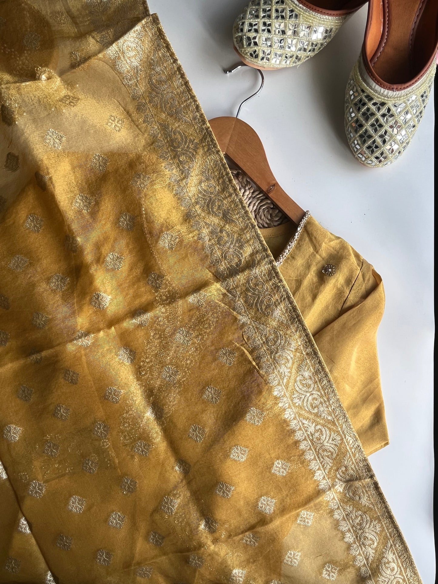 SWARA - YELLOW DOLA SILK KURTI SET