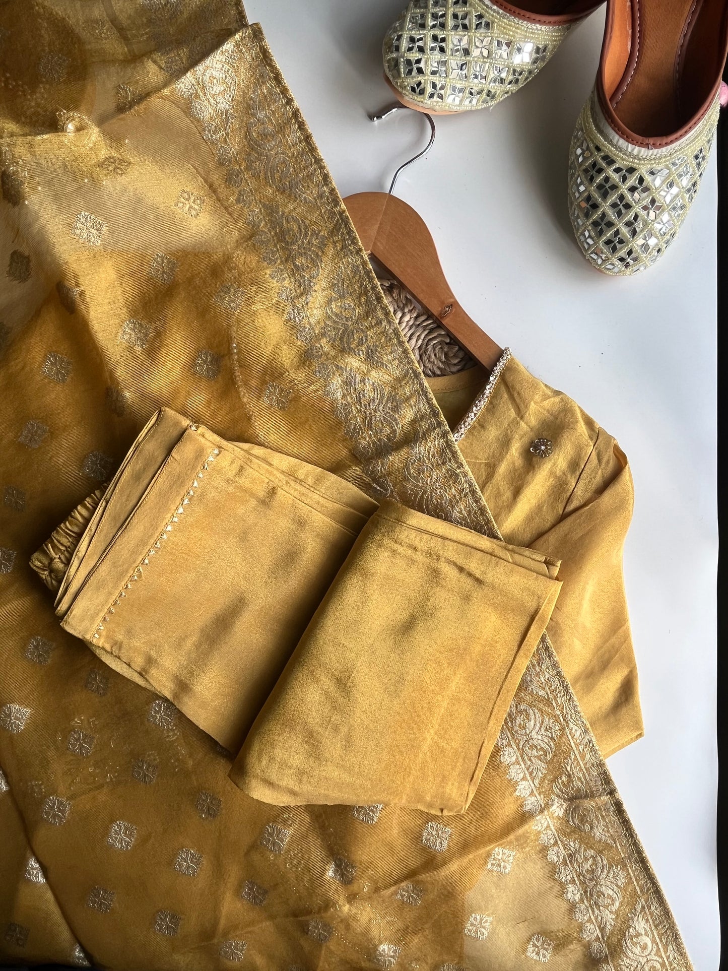 SWARA - YELLOW DOLA SILK KURTI SET