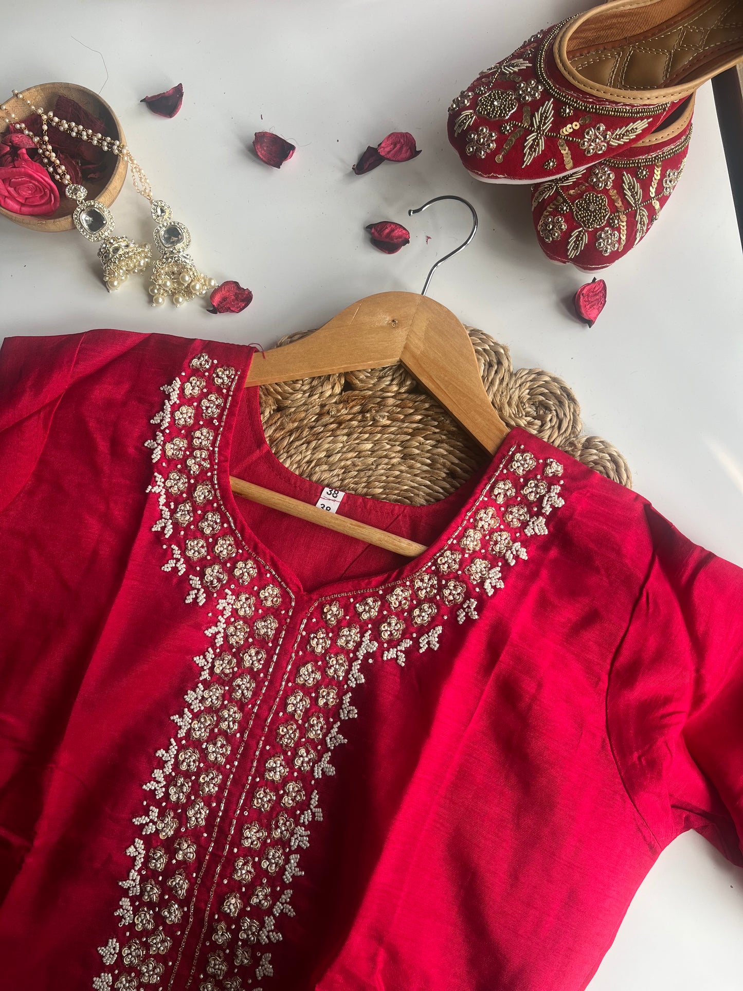 RANI PINK DOLA SILK KURTA- TZSOO2