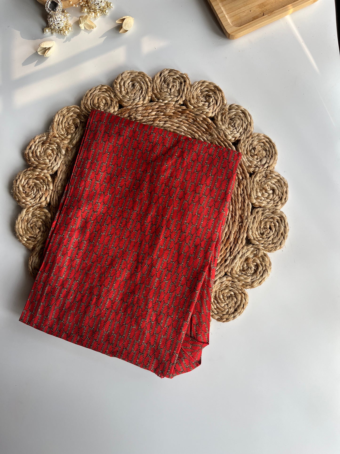 ROOP - Red Handwork Cotton Kurti Set