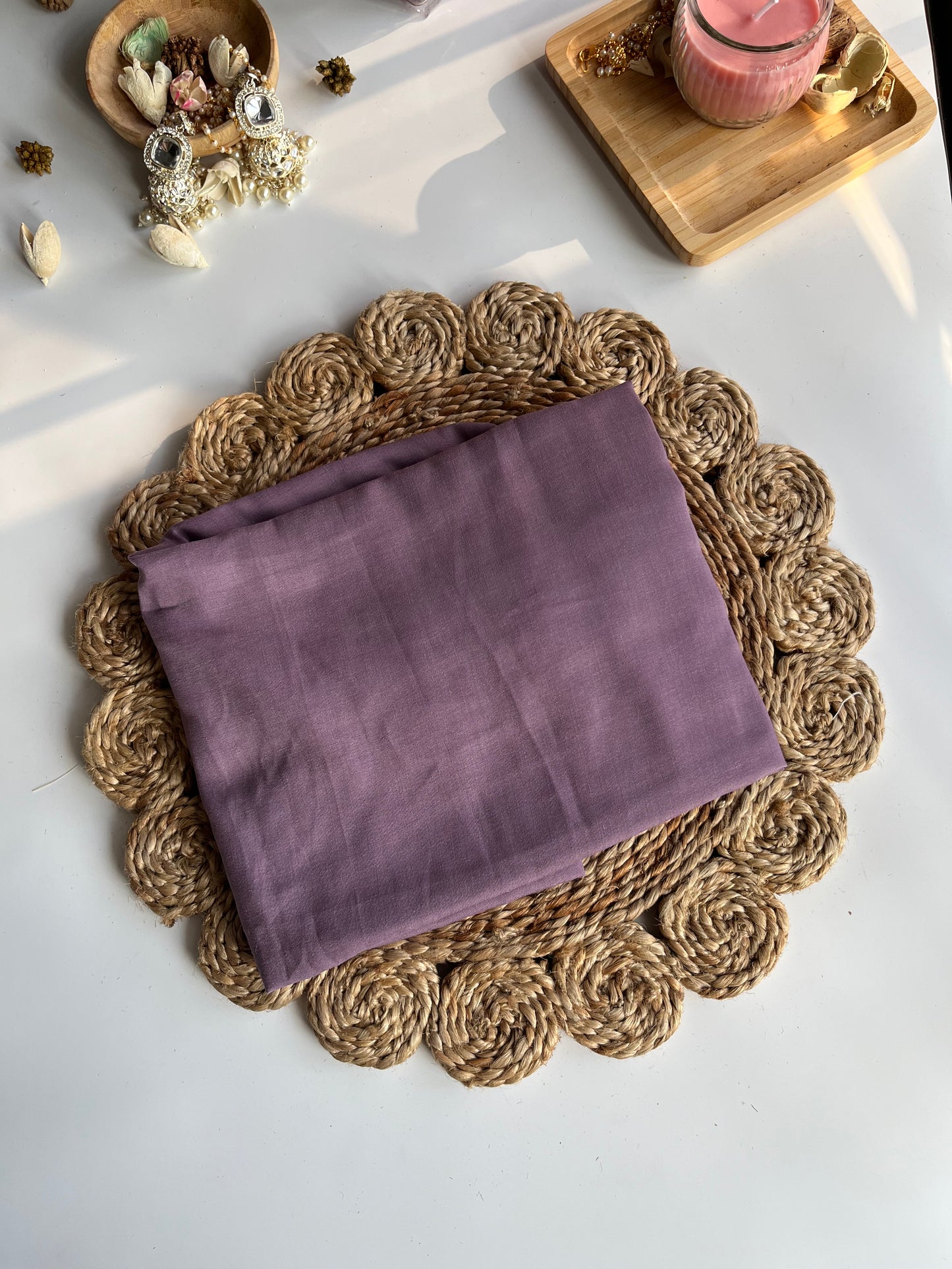 PAVITHRA - Lavender Handwork Kurti Set