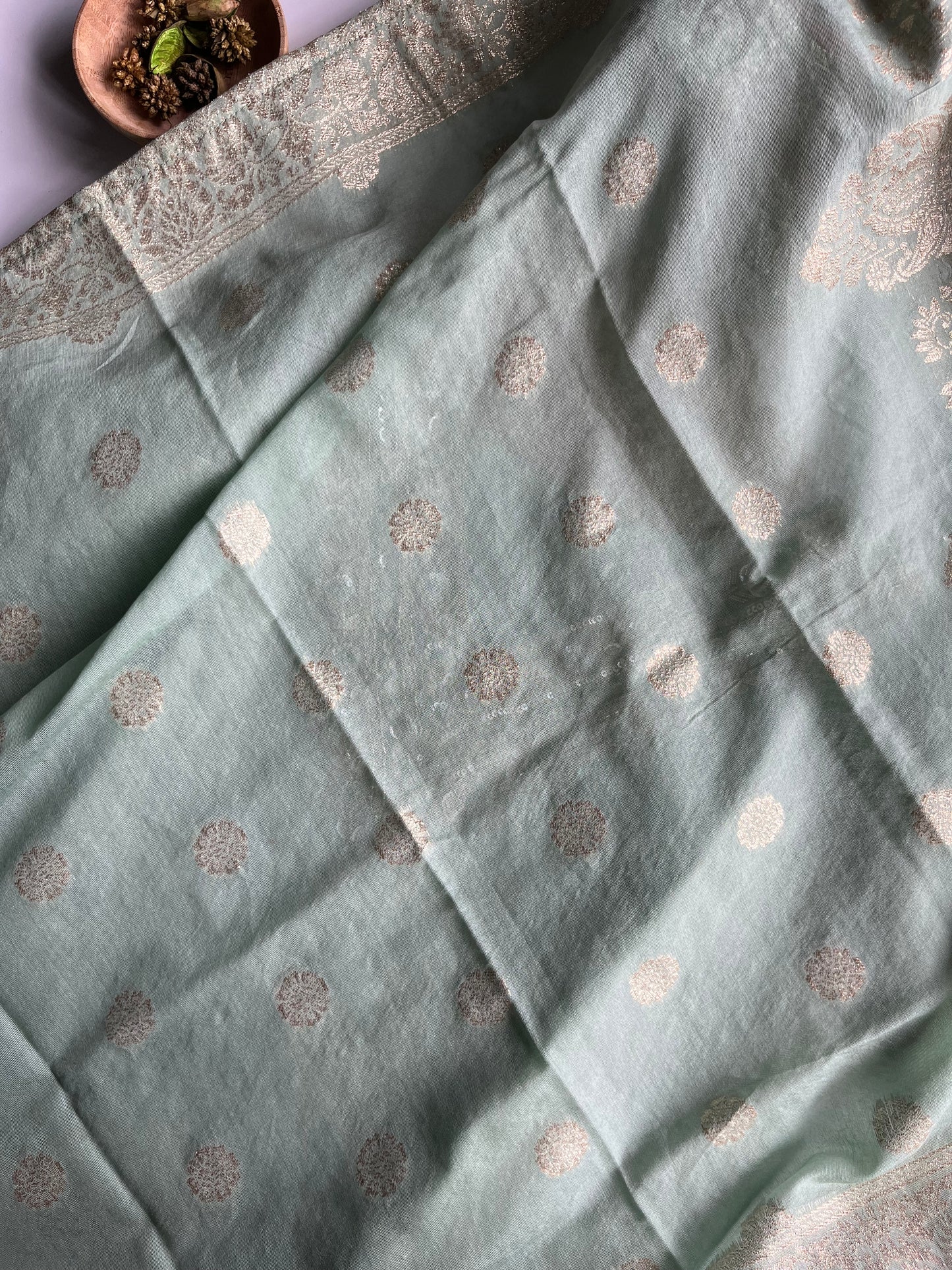 Taruni - Pista Green Tissue Silk Kurti Set