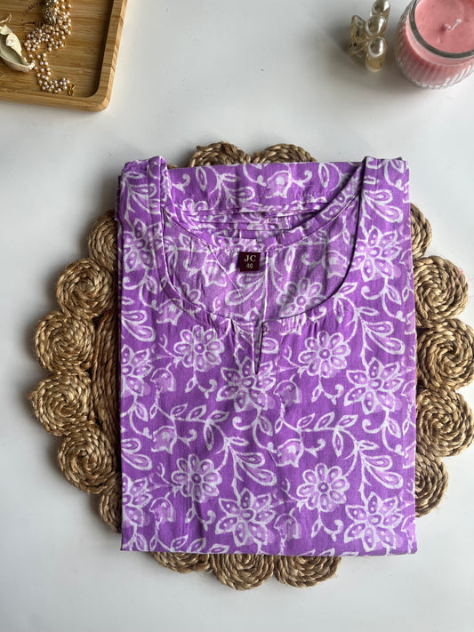 Purple Batik Short Kurti- DSS054