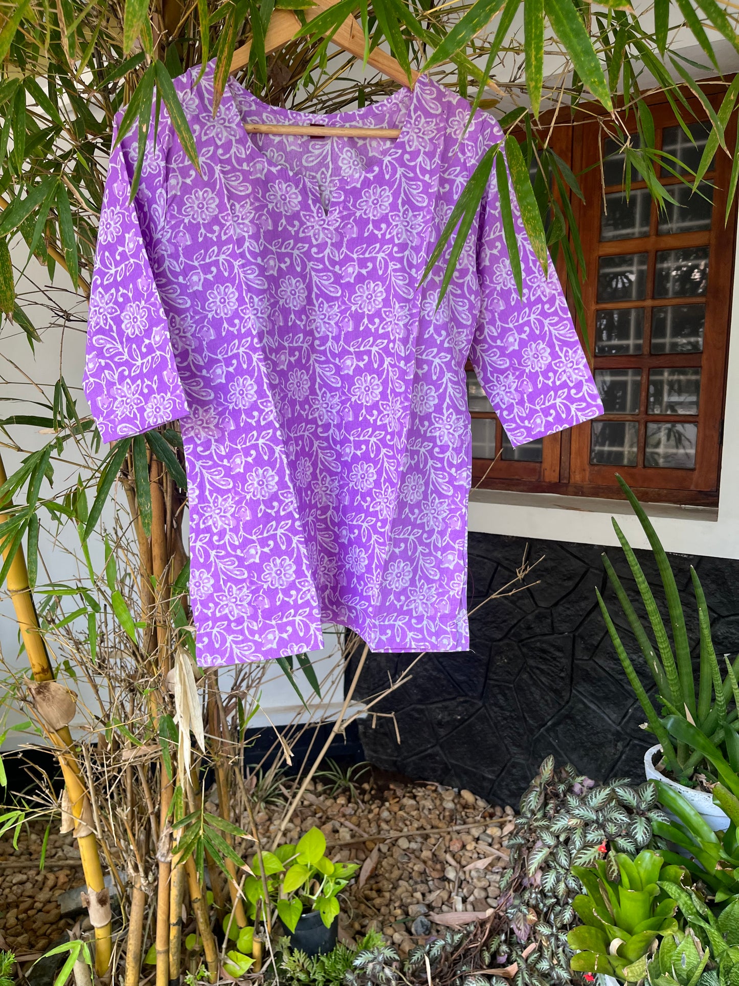Purple Batik Short Kurti- DSS054