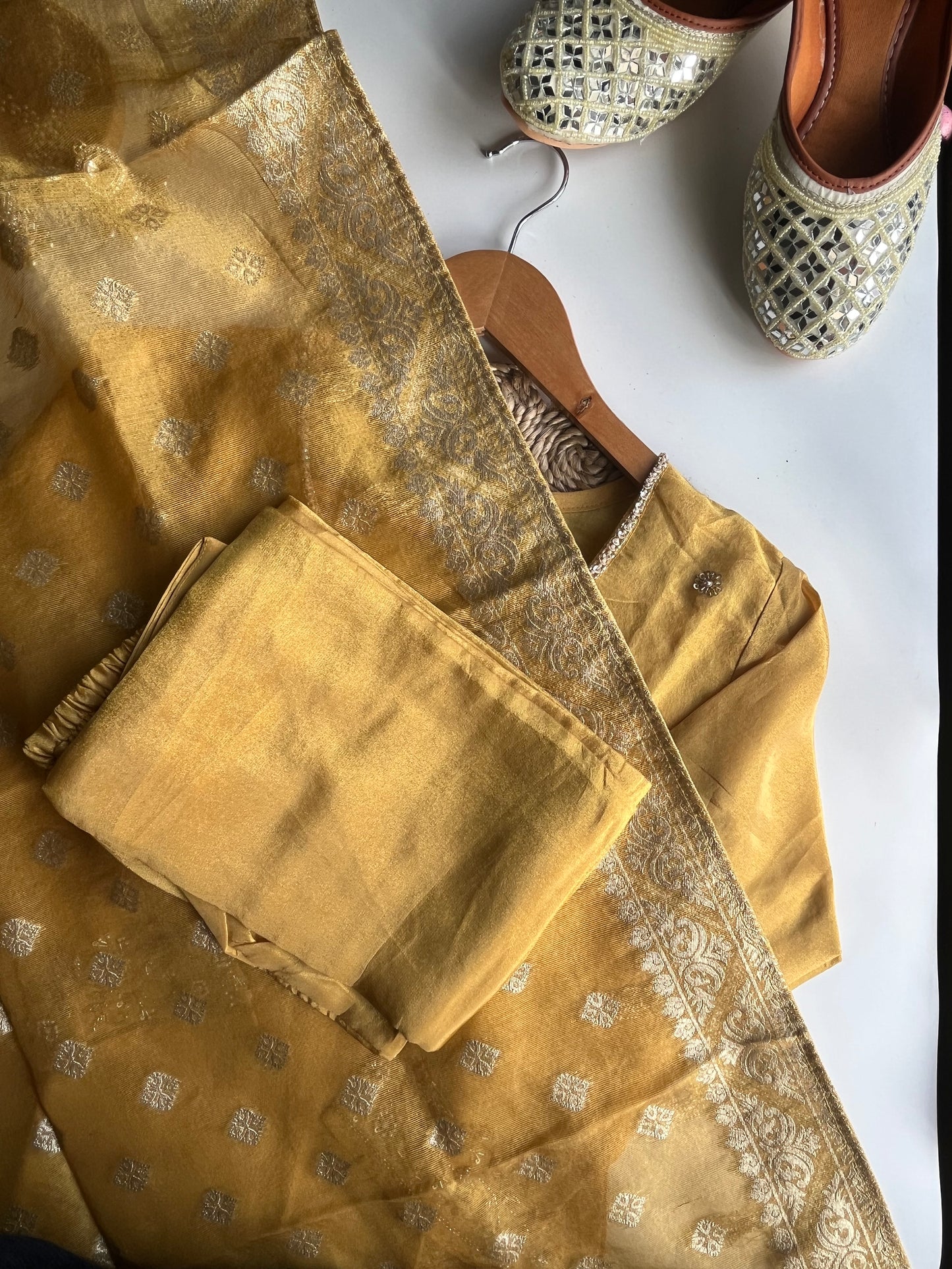 SWARA - YELLOW DOLA SILK KURTI SET